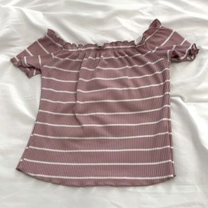 SHEIN purple cropped off the shoulder top